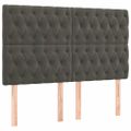 vidaXL Posteľný rám boxspring s matracom tmavosivý 160x200 cm zamat