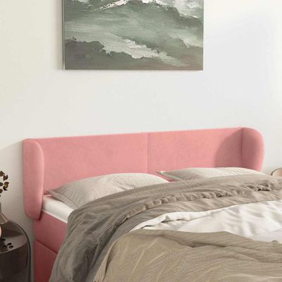 vidaXL Čelo postele so záhybmi ružový 147x23x78/88 cm zamat
