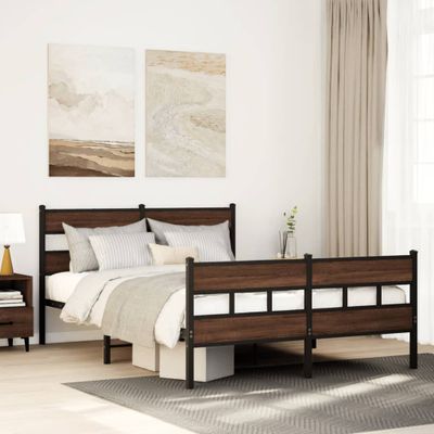 vidaXL Posteľný rám bez matraca s predným a zadným čelom 137x190 cm