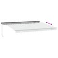 vidaXL Ručne zaťahovacia markíza s LED antracit a biela 500x350 cm