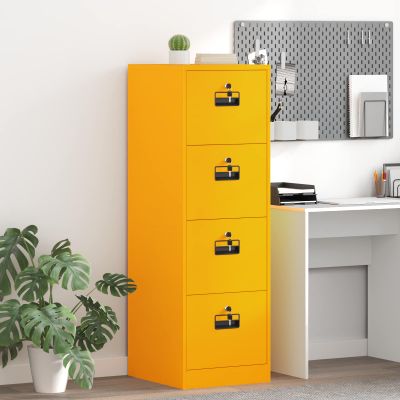 vidaXL Skriňa na dokumenty 2 pcs Horčicová žltá 44 x 50 x 139 cm