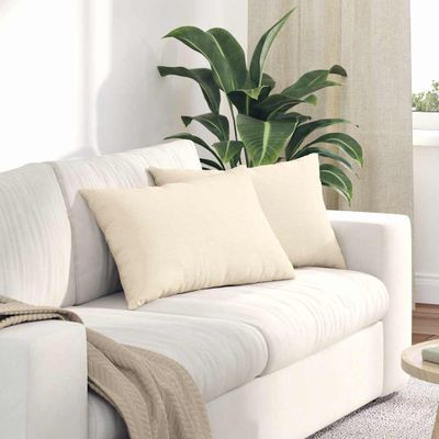 vidaXL Vankúše na pohovku 2 pcs Krémová 60 x 40 cm Kordúrová tkanina