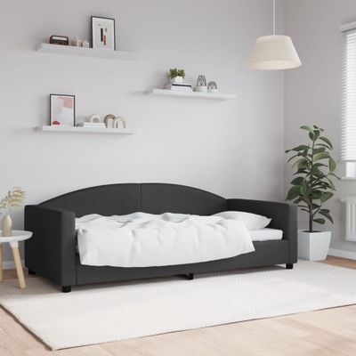 vidaXL Denná posteľ čierna 90x190 cm látka