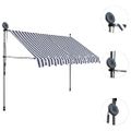vidaXL Ručne zaťahovacia markíza s LED 300 cm, modro biela