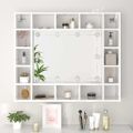 vidaXL LED kúpeľňová zrkadlová skrinka lesklá biela 91x15x76,5 cm