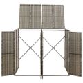 vidaXL Ohrada na dva odpadkové koše sivá 140x80x117 cm polyratan