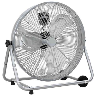 vidaXL Bubnový ventilátor s kolesom Strieborná 73 x 42 x 70 cm Hliník