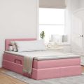 vidaXL LED úložná posteľ s matracom Ružová 120 x 200 cm Zamat