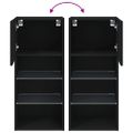 vidaXL TV skrinka s LED svetlami čierna 40,5x30x90 cm