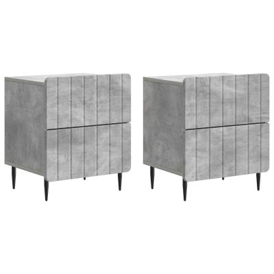 vidaXL Nočný stolík 2 pcs Betónovo sivá 43 x 34,5 x 49,5 cm