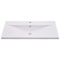 vidaXL Skrinka so vstavaným umývadlom lesklá čierna drevotrieska