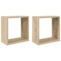 vidaXL Nástenné police 2 ks dub sonoma 30x15x30 cm