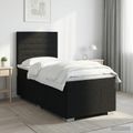 vidaXL LED boxspring posteľ s matracom Čierna 80 x 200 cm Látka