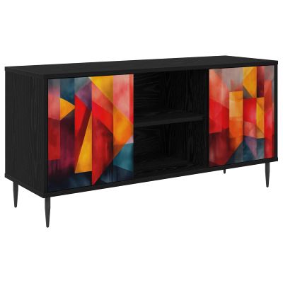 vidaXL TV skrinka HEESCH 102 x 33 x 51 cm Čierny dub Kompozitné drevo