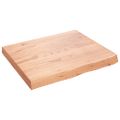vidaXL Nástenná polica bledohnedá 60x50x(2-6) cm ošetrený masívny dub