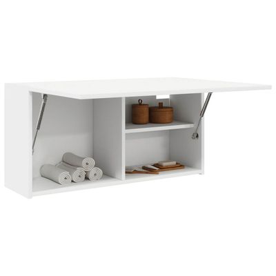 vidaXL Kúpeľňová nástenná skrinka Biela 80x25x40 cm Upravené drevo