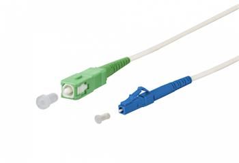 SC/APC - LC/UPC simplex 9/125 SM 10m arm.biely 3mm B3 LSZH