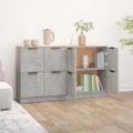 vidaXL Komody 2 ks betónové sivé 60x30x70 cm spracované drevo