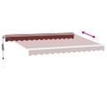 vidaXL Automaticky zaťahovacia markíza burgundská 350x250 cm