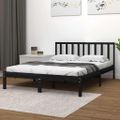 vidaXL Posteľný rám čierny borovicový masív 140x190 cm