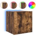vidaXL TV nástenné skrinky s LED svetlami 2 ks dymový dub 40,5x35x40cm