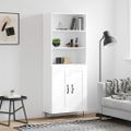 vidaXL Vysoká skrinka biela 69,5x34x180 cm spracované drevo