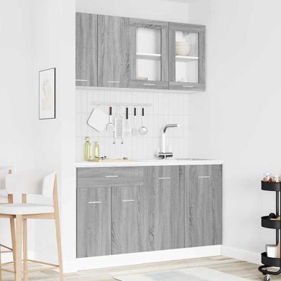 vidaXL Kuchynská jednotka Lyon 4 pcs Sivý Sonoma Kompozitné drevo