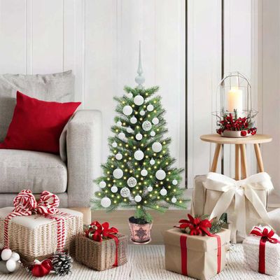 vidaXL Vianočný stromček s 150 LED-i so stojanom Zelená 90 cm PE