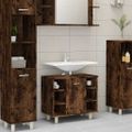 vidaXL Kúpeľňová skrinka dymový dub 60x32x53,5 cm spracované drevo