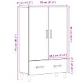 vidaXL Highboard Old Wood 70x31x115 cm Engineered Wood