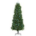 vidaXL Vianočný stromček s 300 LED-i so stojanom Zelená 240 cm PE