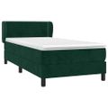 vidaXL Posteľný rám boxsping s matracom tmavozelený 90x190 cm zamat