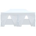 vidaXL Profesionálny skladací párty stan+4 steny 3x6 m, oceľ, biely
