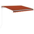vidaXL Automatická markíza,LED a senzor vetra 350x250cm,oranžová/hnedá