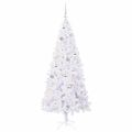 vidaXL Umelý vianočný stromček s 300 LED-i Biela 180 cm PVC a oceľ