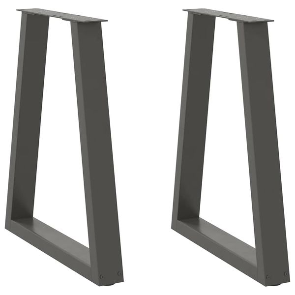 vidaXL Nohy k jedálenskému stolu v tvare V, 2 ks, antracitové, 50x(72-73,3) cm, oceľ