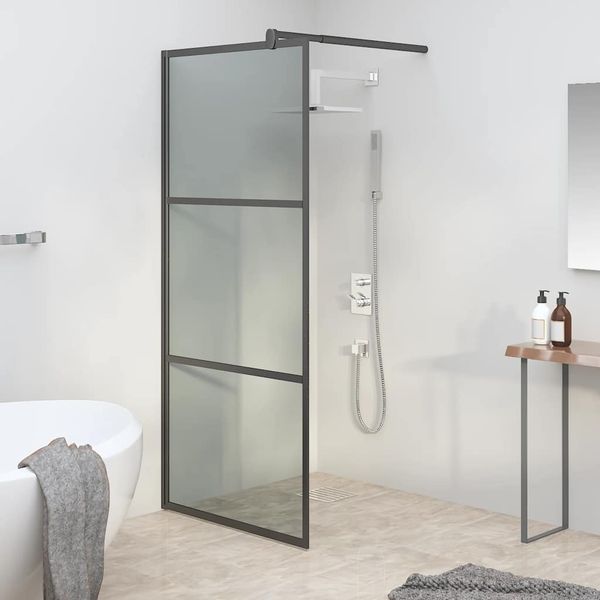 vidaXL Sprchová zástena 90x195 cm tmavé ESG sklo čierna