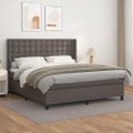 vidaXL Boxspring posteľ s matracom sivá 160x200 cm umelá koža