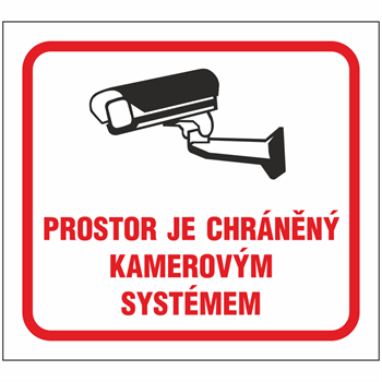 Nálepka "Priestor je chránený kamerovým systémom" 10x9cm