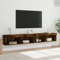 vidaXL TV skrinky s LED svetlami 2 ks dymový dub 100x30x30 cm