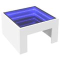 vidaXL Konferenčný stolík s nekonečnými LED biely 50x50x30 cm
