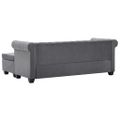 vidaXL Pohovka Chesterfield v tvare L, zamat 199x142x72 cm, sivá