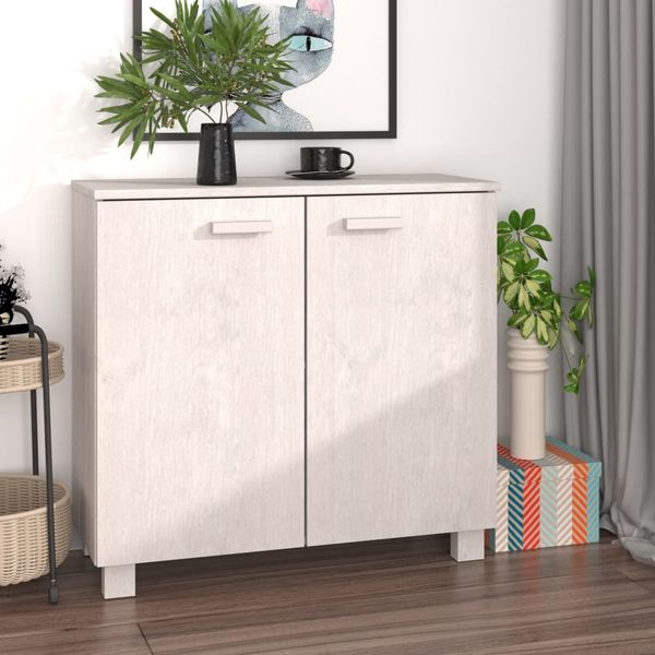vidaXL Komoda HAMAR, biela 85x35x80 cm, borovicový masív