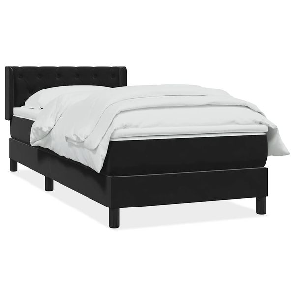 vidaXL Posteľný rám boxspring s matracom čierny 80x220 cm zamat