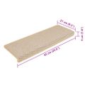 vidaXL Samolepiace nášľapy na schody sisal 15 ks 65x21x4 cm Berber