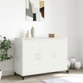 vidaXL Komoda biela 100,5x39x72 cm oceľ