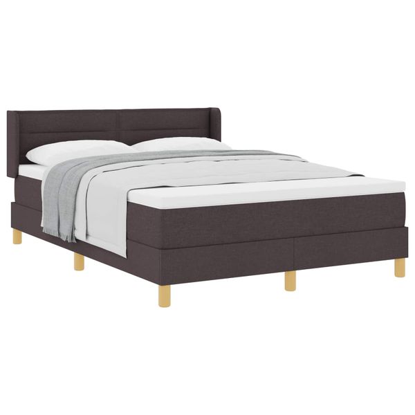 vidaXL Posteľ s pružinovým rámom Tmavohnedá 200 x 140 cm látka