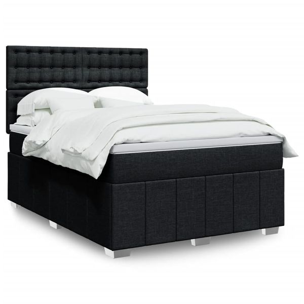 vidaXL Boxspring posteľ s matracom čierny 140x190 cm látka