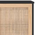 vidaXL Komoda čierna 105x30x60 cm masívna borovica a prírodný ratan