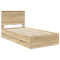 vidaXL Rám postele Sonoma dub 100 x 200 cm Inžinierske drevo